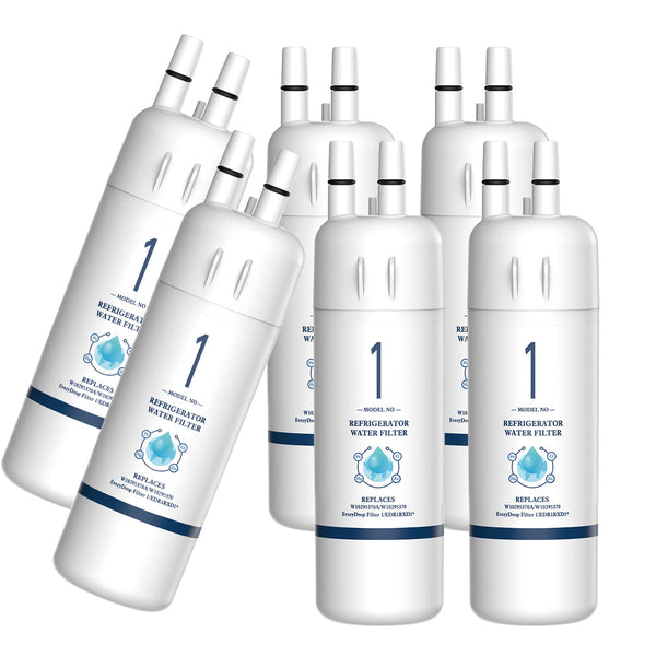 Drop Filter 1, W10295370A EDR1RXD1 Refrigerator Water Filter 6pk