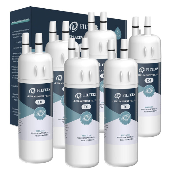 EDR1RXD1, W10295370A Fridge Filter EveryDrop Filter 1, Made by Dfilters 6Packs